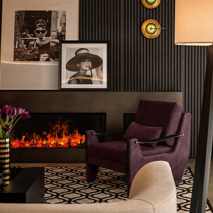 

Authentic 3D Log Flame Experience Modern Design Eco-Friendly Metal Craft Fireplace Insert Easy Setup For Living Room