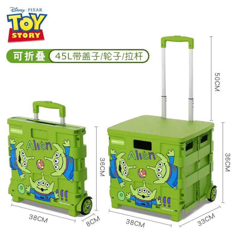 Disney Stitch Alien Lotso new cartoon cute men and women car trunk multi-functional outdoor supermarket foldable trolley case