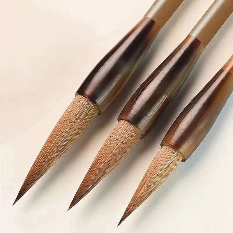 Professional Mixed Hair Calligraphy Brush Master Level Middle Regular Script Medium Size Yan Style Ouyang Xun Style Xing Cao