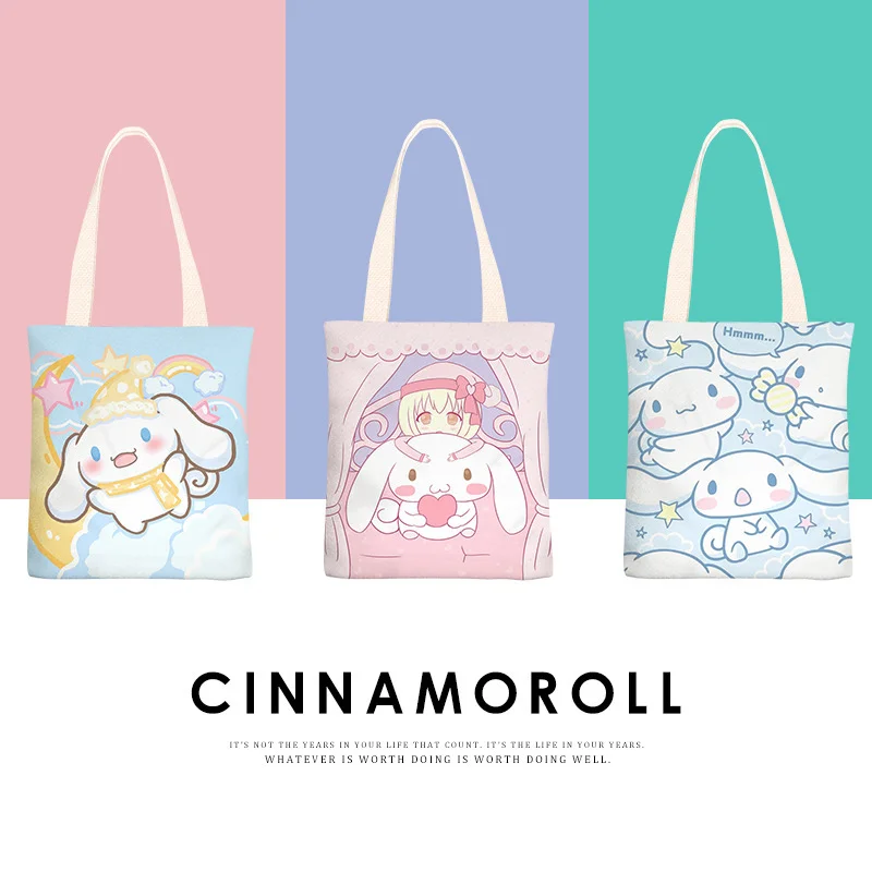 Sanrio Cinnamoroll Babycinnamoroll Student Schoolbag, desenho animado de ombro único, bonito saco de matrícula, bolsa infantil leve, nova