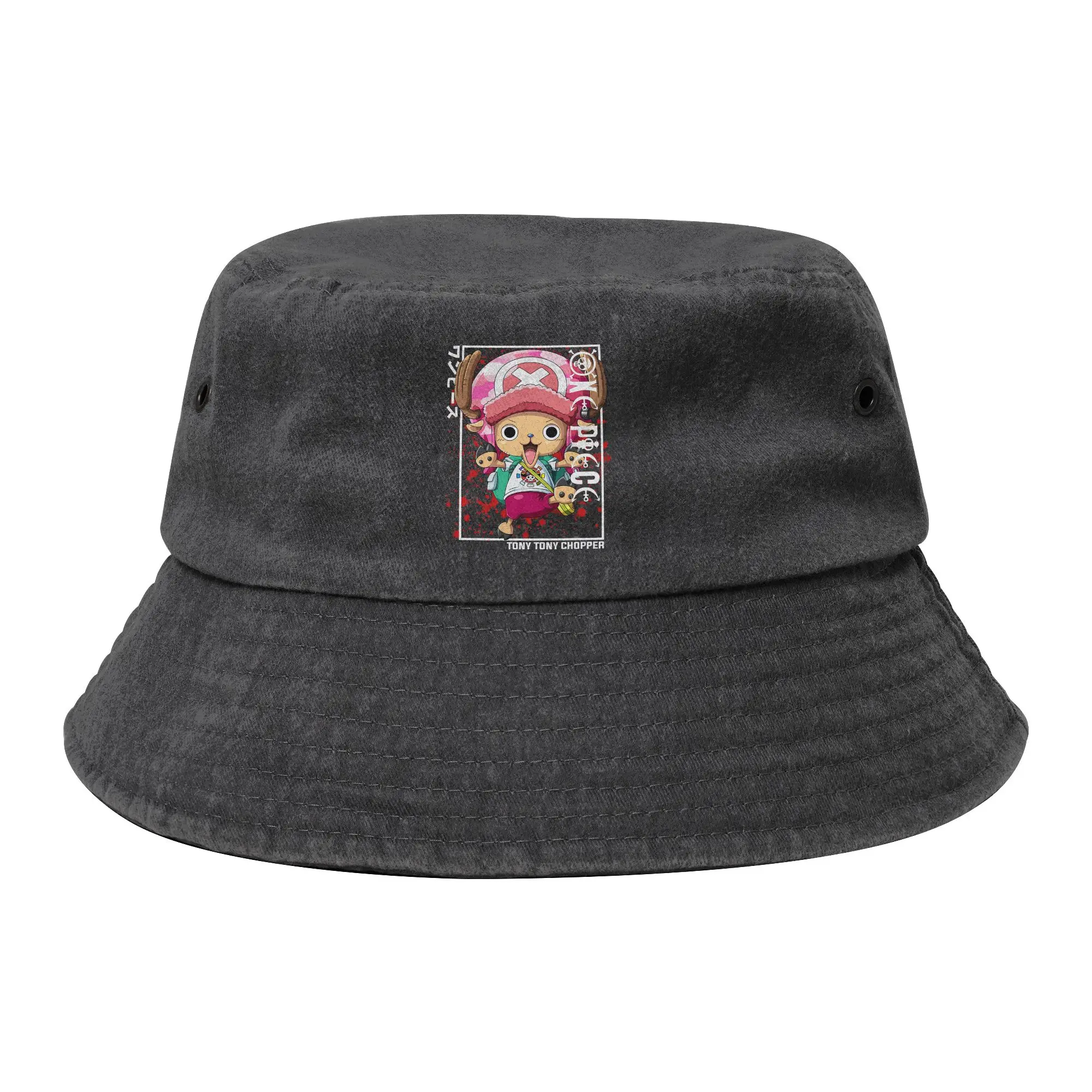 Picnic One Piece Tony Tony Chopper Bucket Hat Unisex Distressed Washed Sun Hat  Bob Hat Fishing Hats