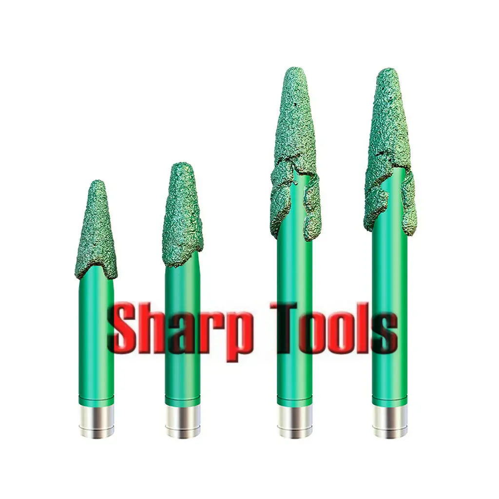 12MM Imported Emery Taper Ball Head Granite Engraving Tools CNC Router Bits End Milling Cutters for Fast Fine 3D Relief Carving