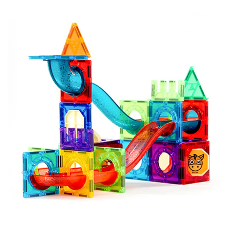 Pädagogisches Spielzeug MAGBLOCK für kinder Kunststoff Baustein Spielzeug 78PCS Magnetische Fliesen Set MagnaTiles