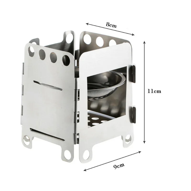 Poêle à bois pliant ultraléger portable, réchaud de poche, extérieur, camping, pêche, randonnée