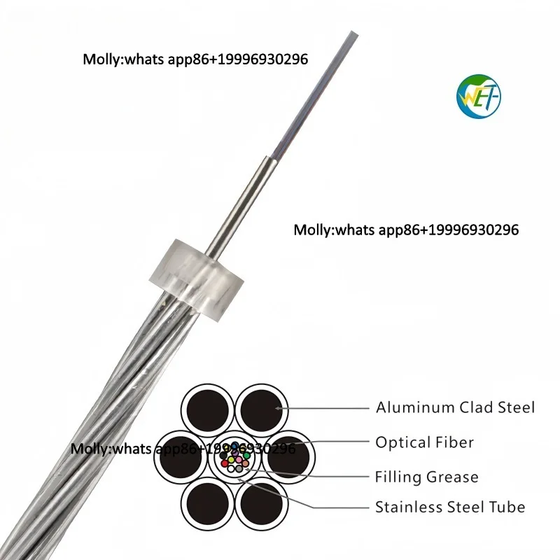 OPGW Optical Cable 24 Core Single-Mode for Power Communication Fiber Cable - Price Per Meter