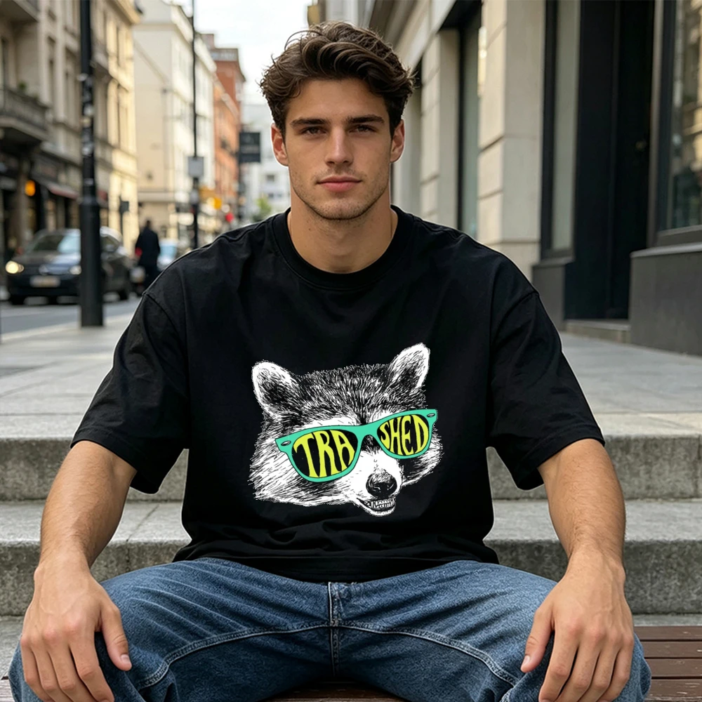Trash Panda Raccoon Sunglasses Cool Unisex Men T Shirt Summer Casual Funny Animal Meme Humor Graphic Tee