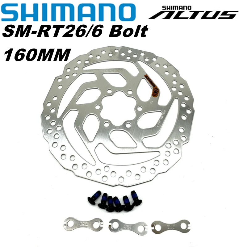 SHIMANO DEORE SM RT26 Brake Disc 6 Bolt Mountain Bikes Disc M610 M6000 Brake Disc 160MM 180MM MTB RT26 ROTOS