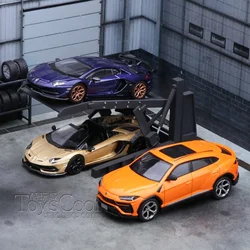 MINI GT 1: 64 lbworks Lamborghini Aventador edycja limitowana matowy srebrny MGT aluminiowy Model samochodu zabawka sporty wyścigowe samochód SUV kolekcja