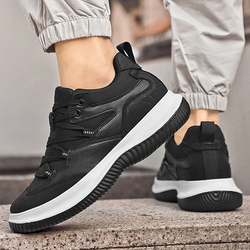 أحذية رجالية مريحة للرفع مقاس 7 سم أحذية رياضية من الجلد الطبيعي قابلة للتنفس للرجال خفيفة الوزن وغير قابلة للانزلاق أحذية غير رسمية لزيادة الارتفاع #6