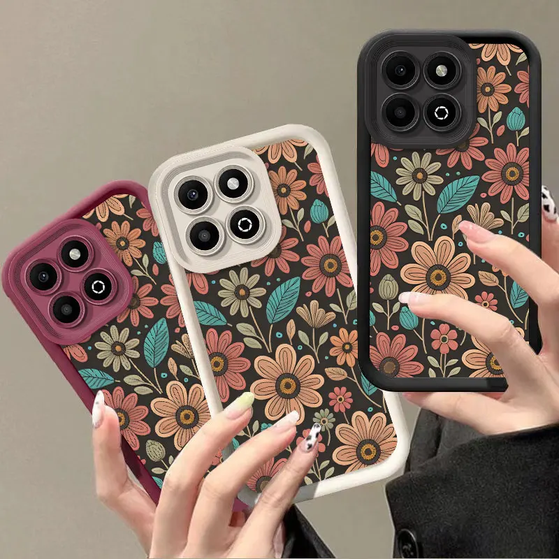 حافظة سيليكون مرنة لهاتف Honor 400 Smart 5G X7d غطاء حماية مقاوم للصدمات زهور طباعة نمط غطاء Funda #2