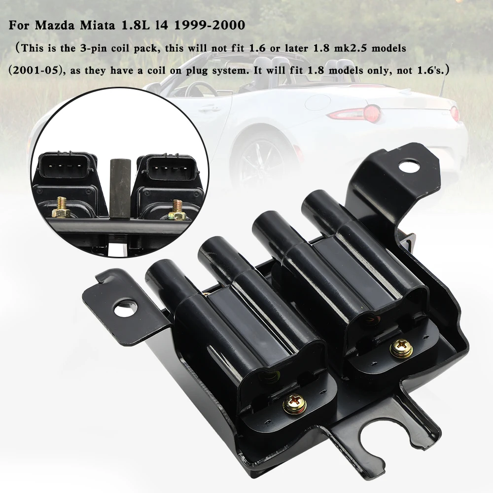 Artudatech Ignition Coil Pack 3-Pin BP4W1810XB For Mazda MX-5 1.8 MK2 MX5 1998-2000