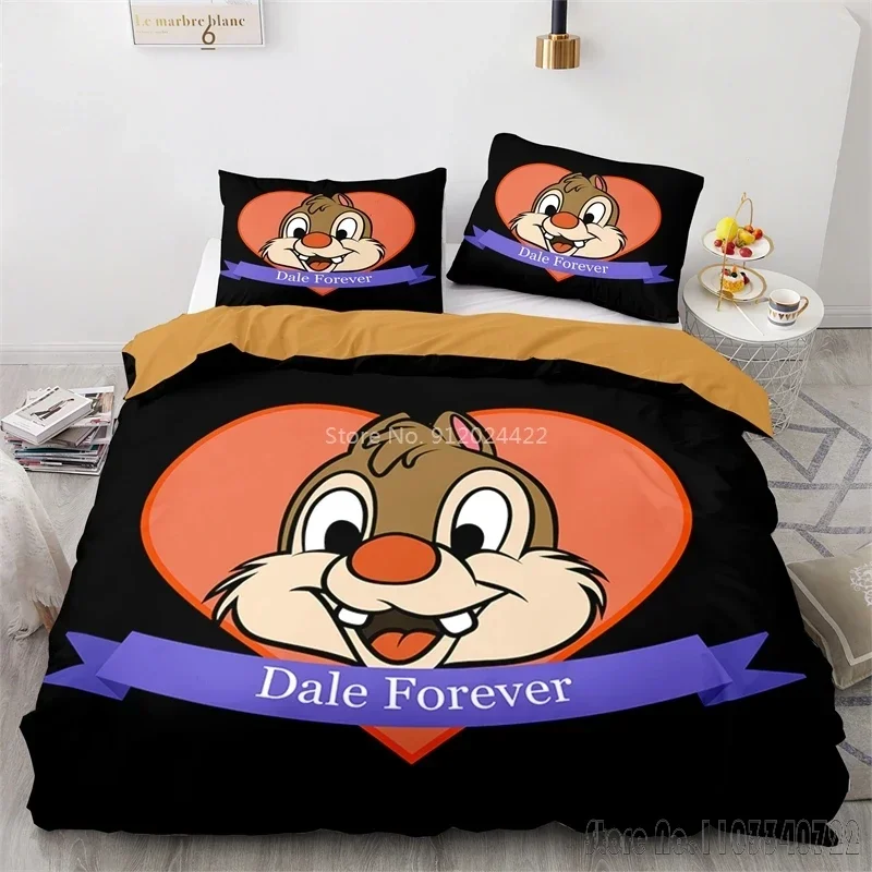 Chip n Dale Cartoon Love Child Duvet Cover Set HD Comforter Cover for Kids Bedding Sets Bedclothes Bedroom Decor