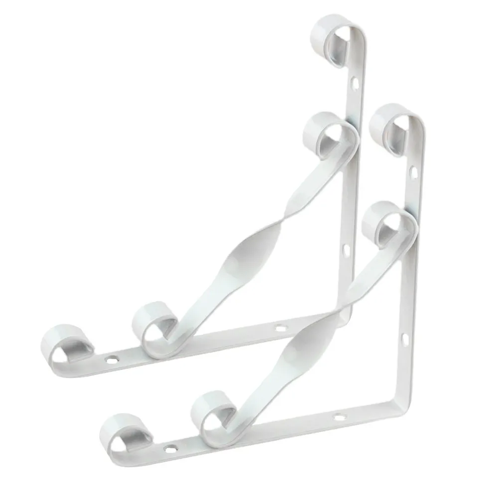 Iron Triangle Shelf Brackets 2pcs – Wall Mount Hooks for String Lights, Wind Chimes, Ornaments, Garden & Garage