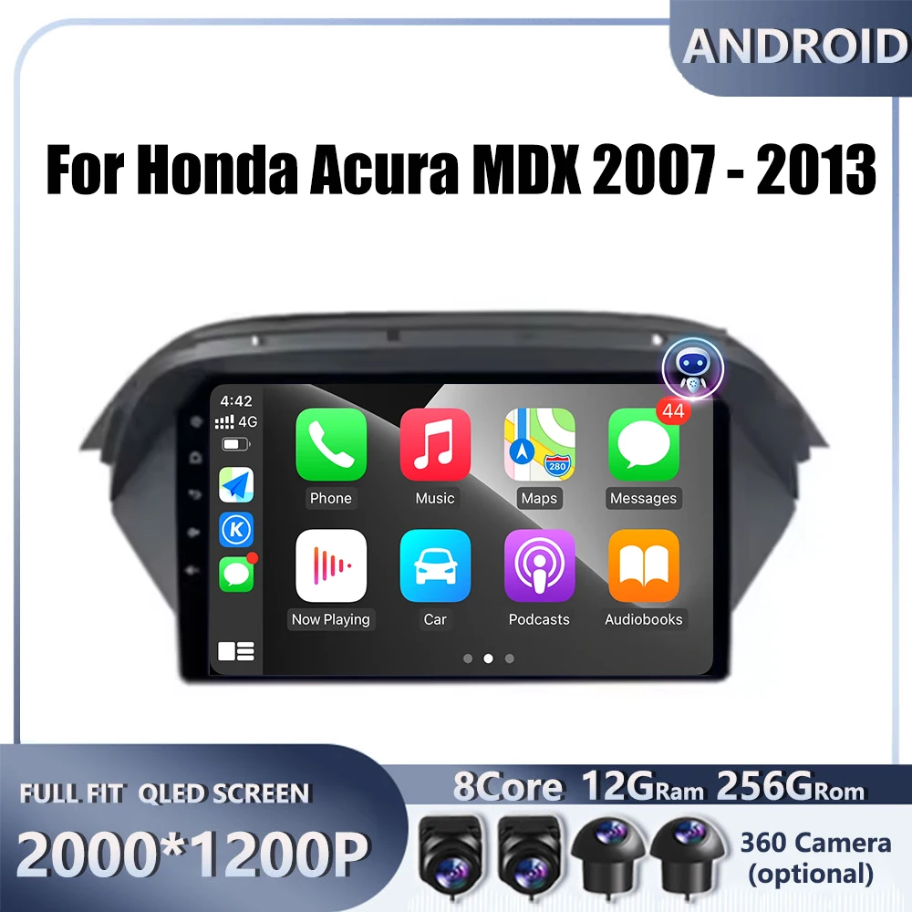 Android Carplay Auto For Honda Acura MDX 2007 2008 2009 - 2013Car Radio Navigation GPS Multimedia Video Player DSP 4G AMI