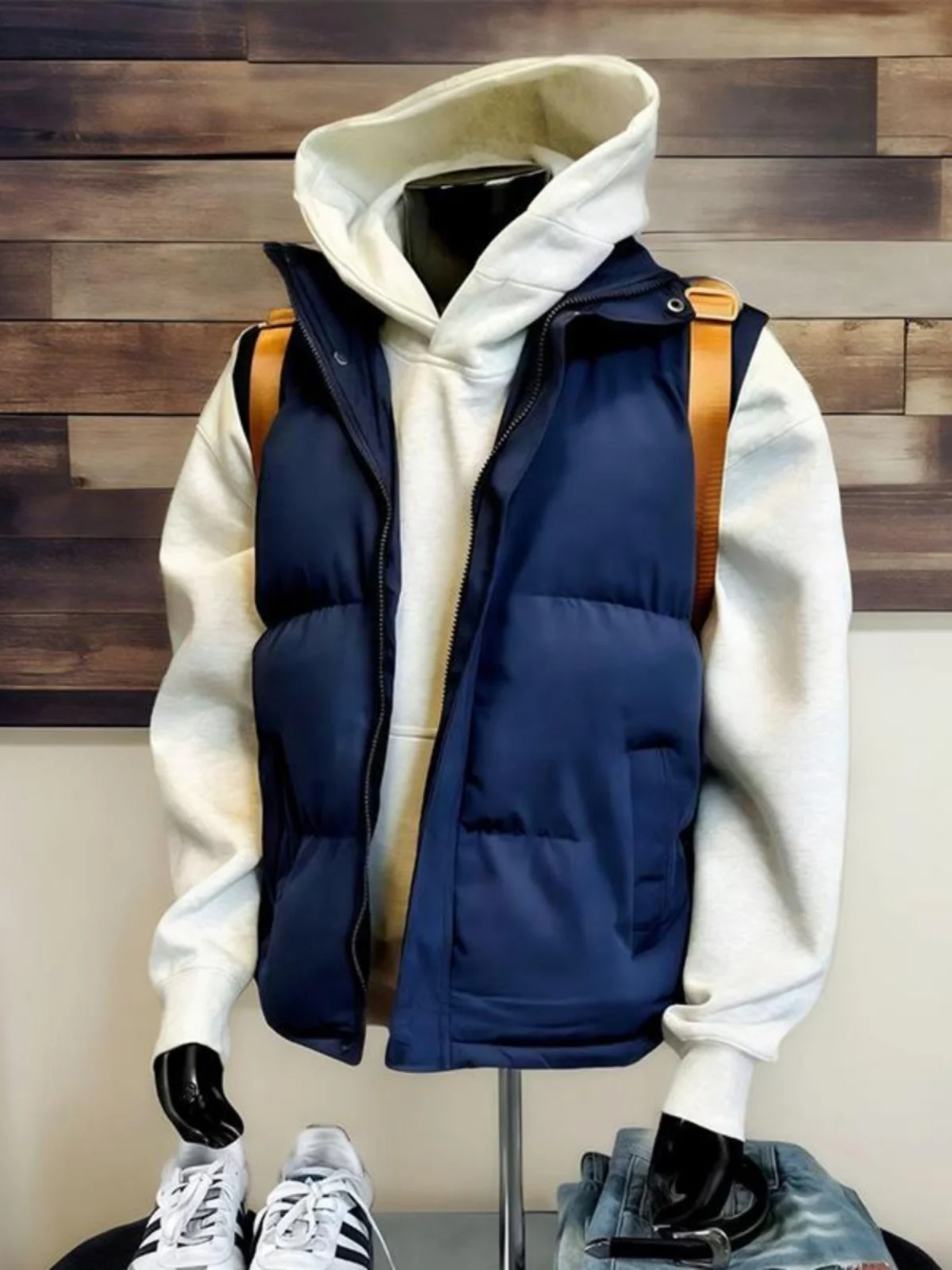 

Мужской утепленный зимний жилет из пухового хлопка в американском стиле, без рукавов, молодежный, повседневный, модный