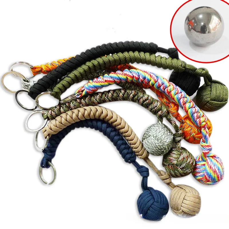 

1pc Umbrella Rope Braided Chain Monkeyish Fist Keychain Outdoor Safety and Security Emergency Escape Window Breaking