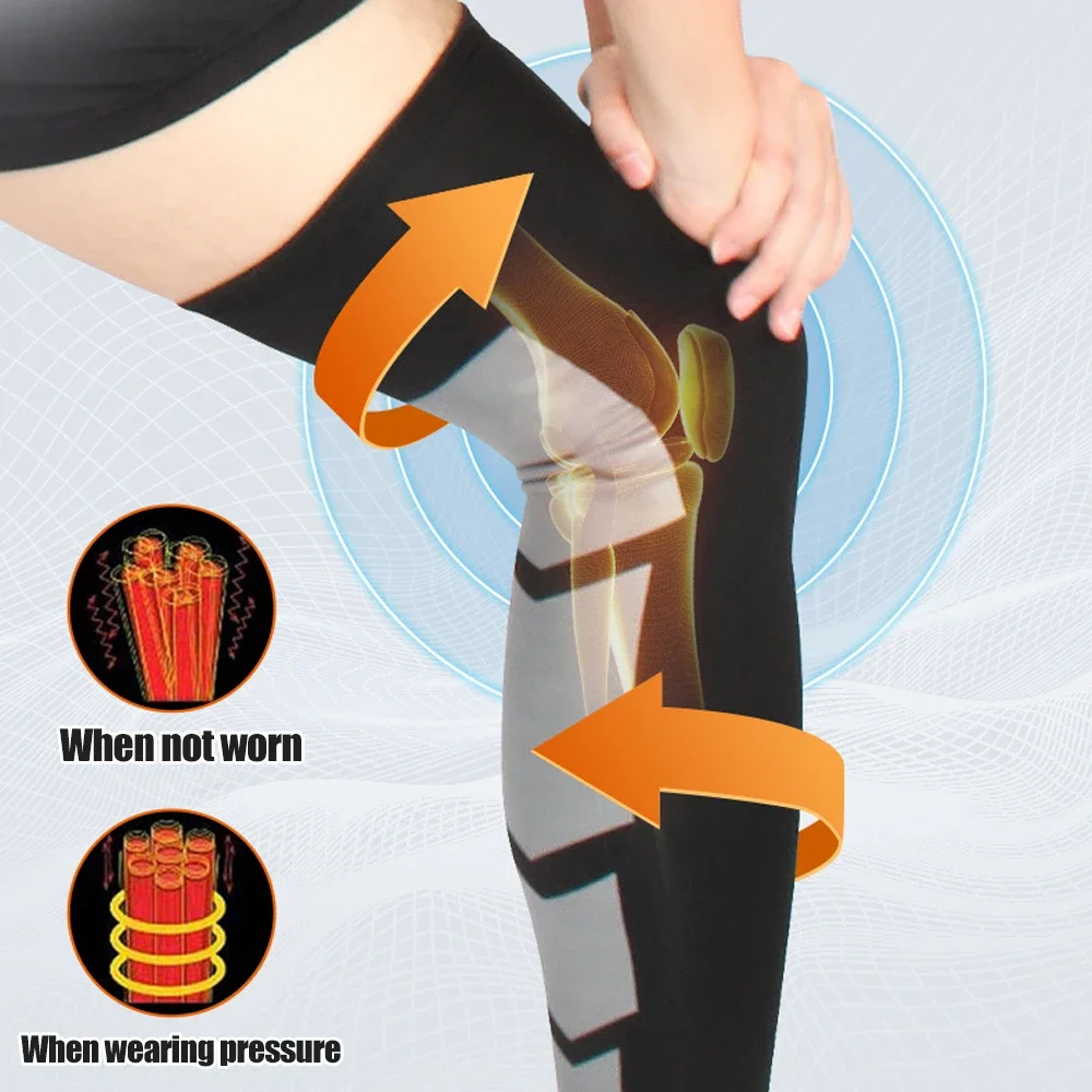 1Pcs Full Leg Compression Sleeves, Thigh High Compression Stocking 20-30mmHg Graduated Support for Thigh Calf Knee, Swelling