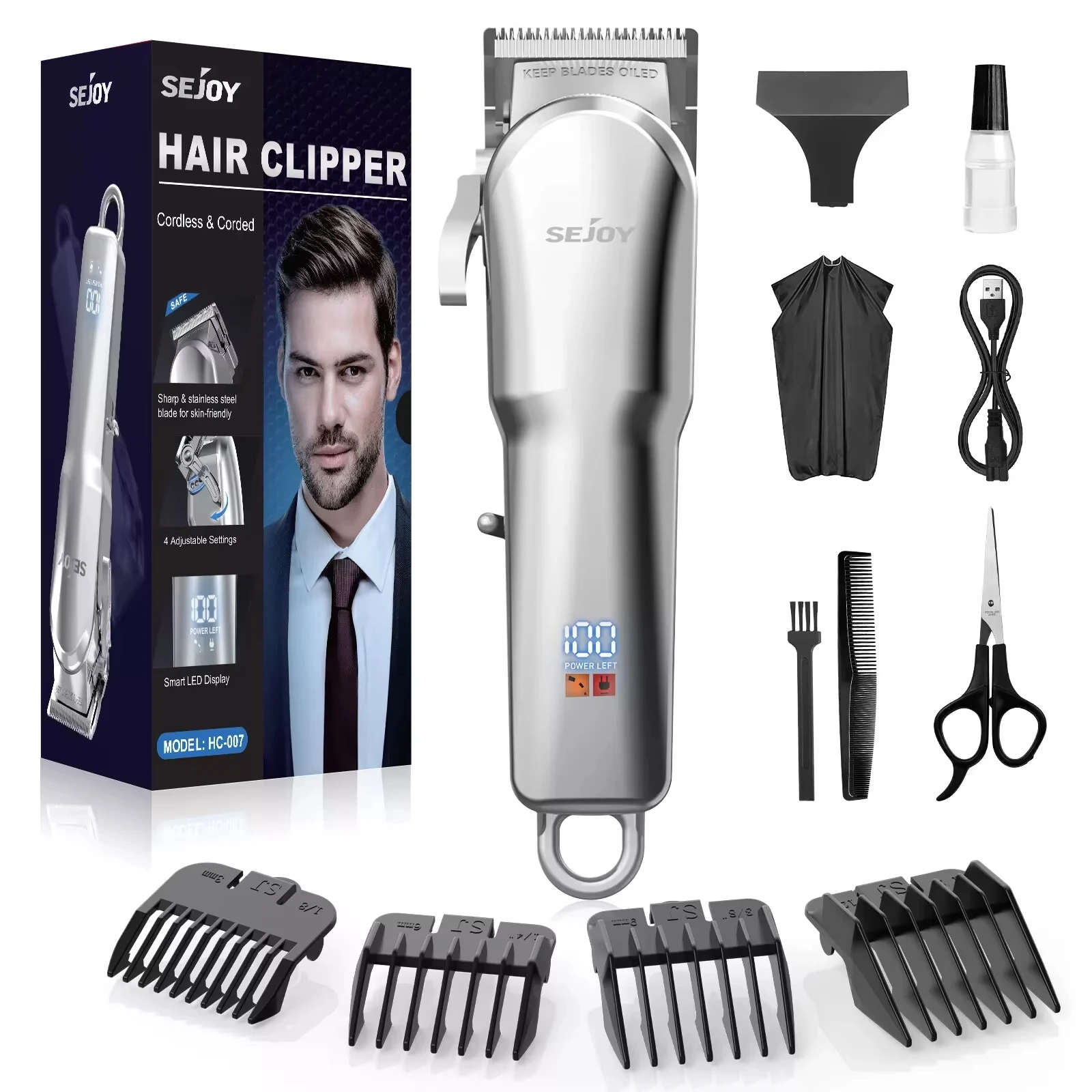 

SEJOY Electric Hair Trimmer for men Professional Hair Clipper Man Hair cutting machine