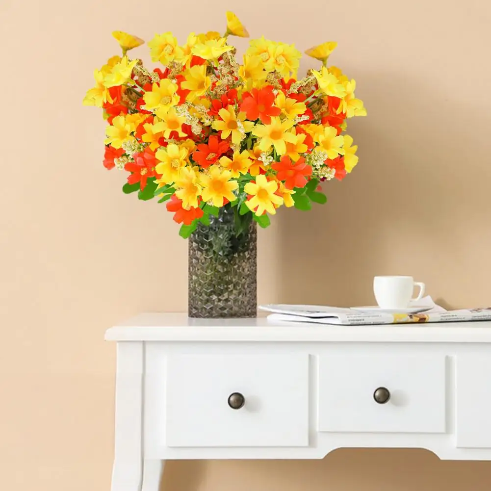 

Plastic Realistic Fake Flowers Realistic Uv-resistant Artificial Flower Bundles for Vase Arrangement Balcony Garden Decor Faux