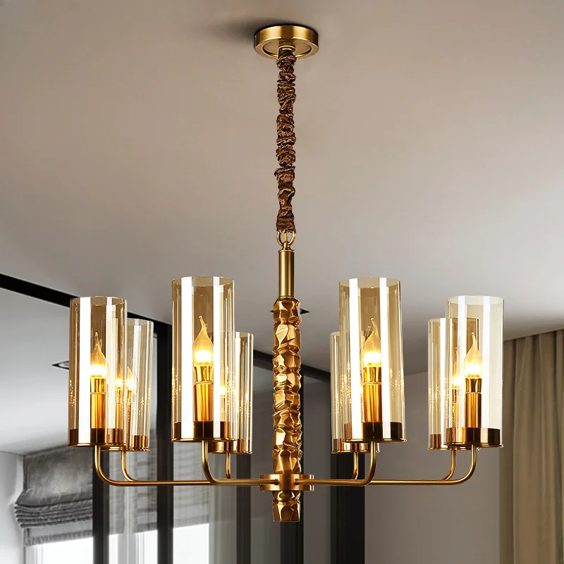 

All-copper living room lamps and lanterns are high-end luxury atmosphere home bedroom dining room post-modern chandeliers