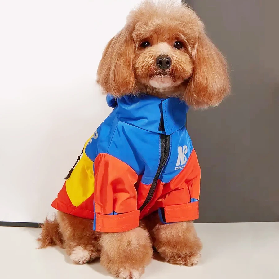 New Pet Dog Waterproof Jacket Hooded Dogs Cats Raincoat Dog Sport Hoodies Pet Fashion Coat Winter Warm Clothes