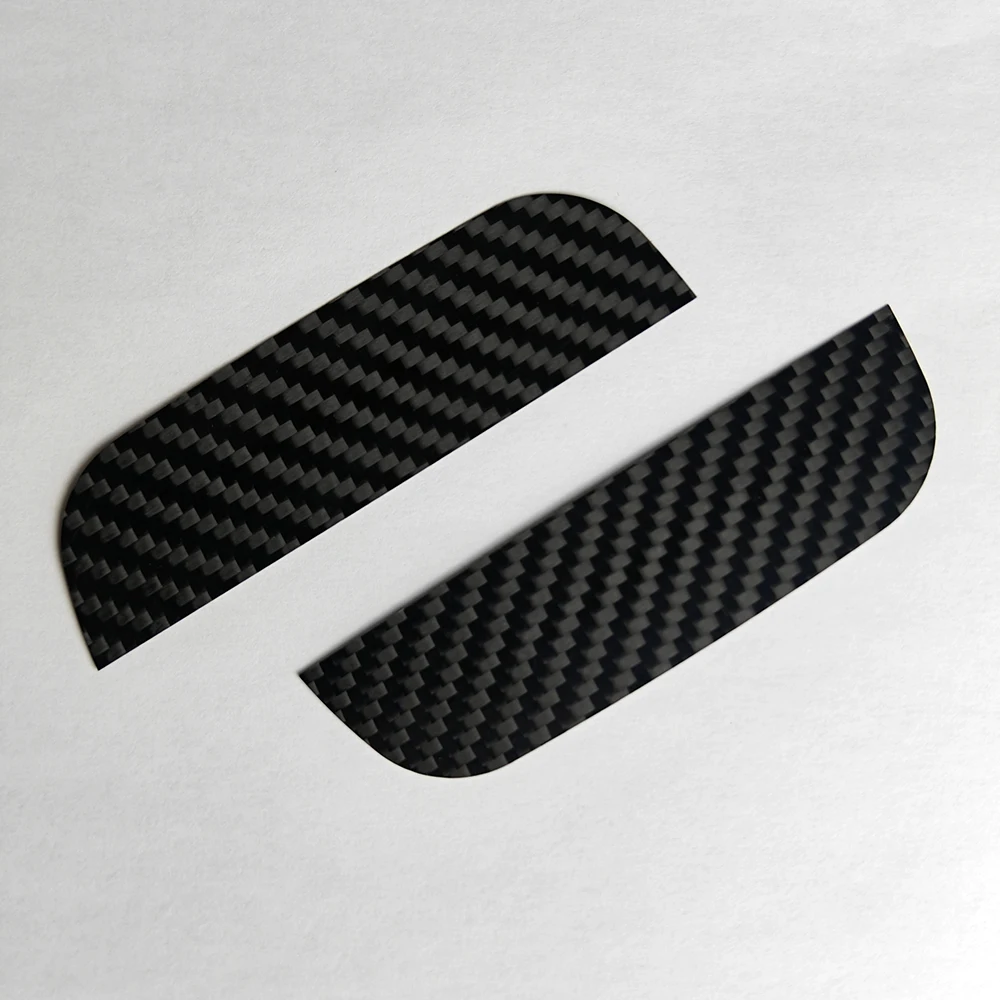 Genuine Carbon Fiber Material 3K Twill Door Grab Storage Insert Cover Stick On Type For Fiat Abarth 500 595 695 2 Pieces Set
