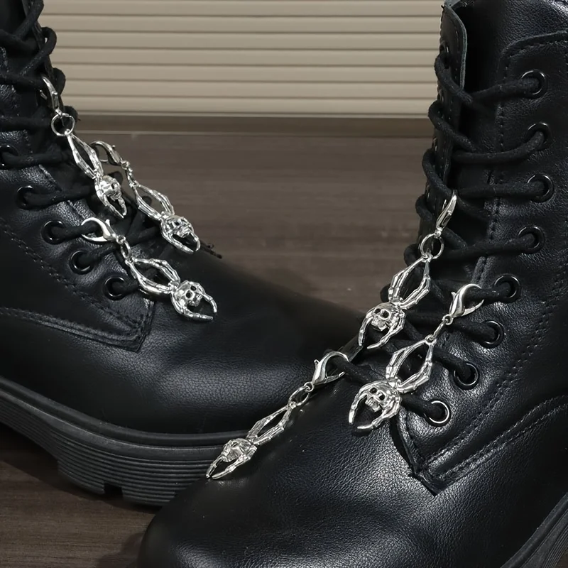 6 pieces of Gothic Y2K-style spider pendant boot accessories, suitable for daily wear, Halloween parties and as gifts