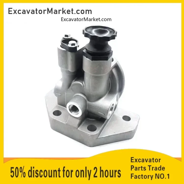 For KOMATSU PC200-8mo diesel grid seat oil pump hand oil pump 200 220 240-8 filter seat 6D107 Excavator Spare