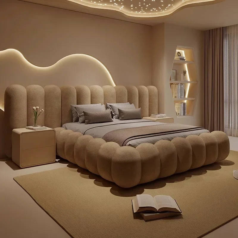Cute Large Bed Comfortable Salon Lazy Sleeping Lounge Clear Sun Cream Hotel Wooden Bed Italian Beliche Lounge Suite Furniture