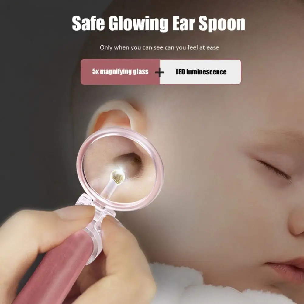 Children Adults Ear Spoon Home Use Earwax Digging Ear Pick With Light Led Flashlight Earpick Ear Wax Removal Ear Cleaner