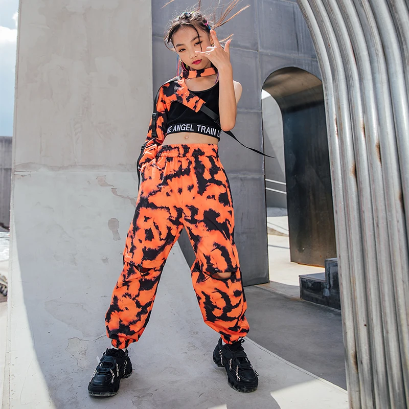 Tenue de danse Hip Hop pour enfants, vêtements Streetwear, olympiques Hip Hop pour enfants, manches simples, pantalon Salomon Y, performance jazz pour filles