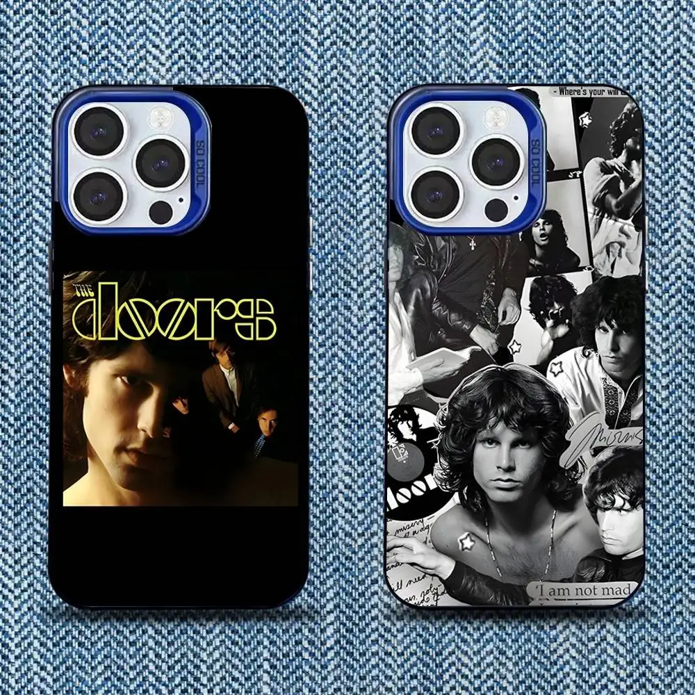 

The Doors Jim Morrison Phone Case For iPhone 16,15,14,13,12,11,Mini,Pro,SE,MAX Blue Matte Silicone Cover