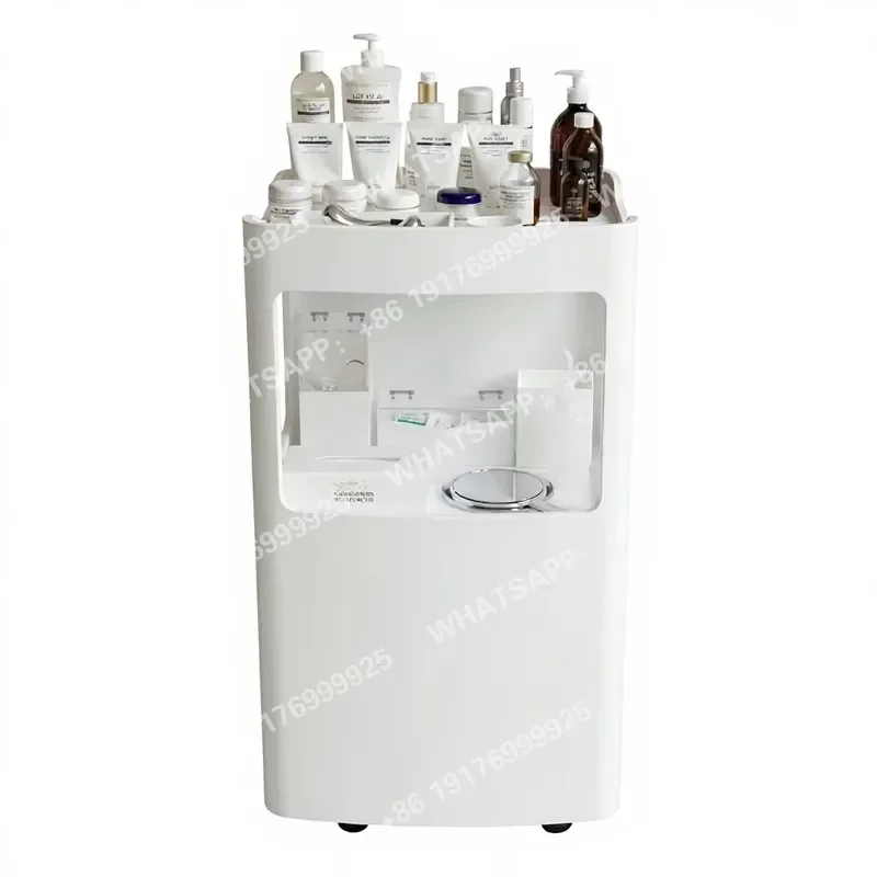 Modern Durable Plastic Multi-Functional 4-Wheel Rolling Storage Cart Salon Trolley Drawers for Salon Living
