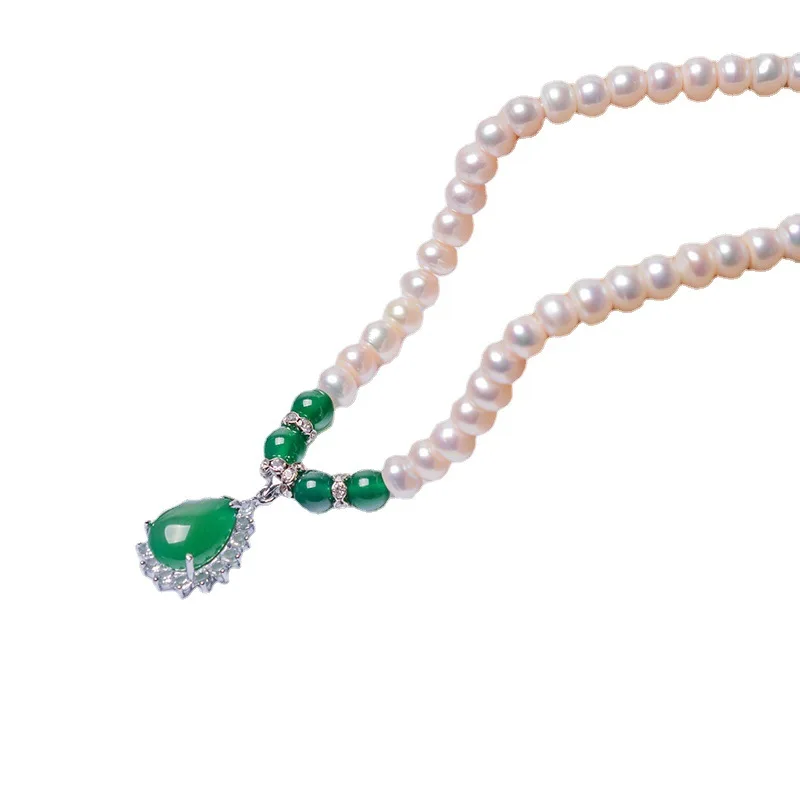 

Natural freshwater pearl necklace, European and American fashion pendant necklace