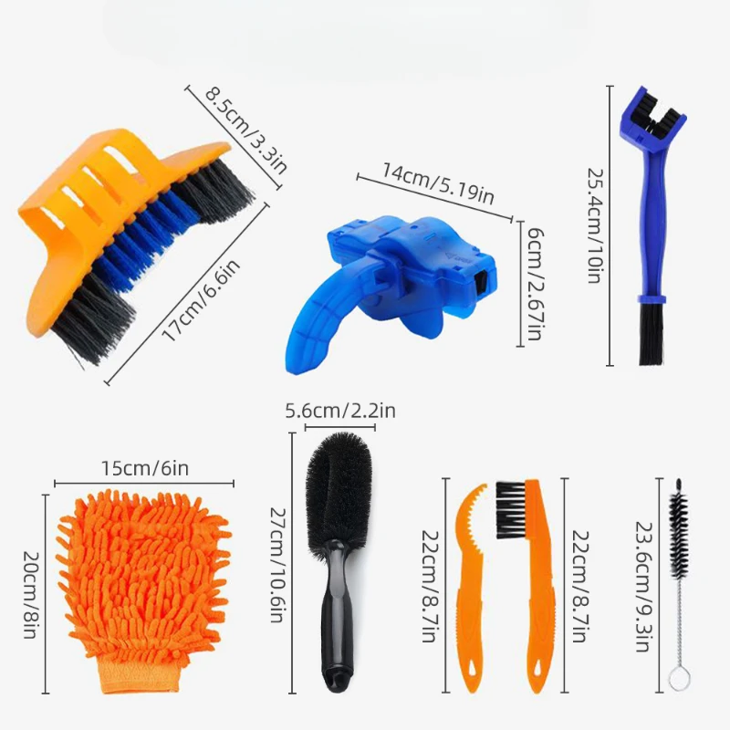 Bicycle Chain Cleaner Outdoor Cycling Brush Wash Tool Set Portable  Motorbikes Mountain Road Bike Scrubber Brushes Cleaning Set