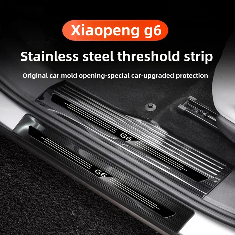 

For Xpeng G6 2022-24 Front Rear Door Sill Protector Welcome Pedal Cover Anti-drity Anti-scratch Strip Protective Accessory