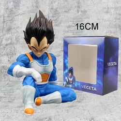 Dragon Ball Z Anime Action Figures, traje espacial, Estatueta Vegeta Iv, GK Vegeta Sentado Figura, Boneca Saiyan, Brinquedos Colecionáveis em PVC, 16cm