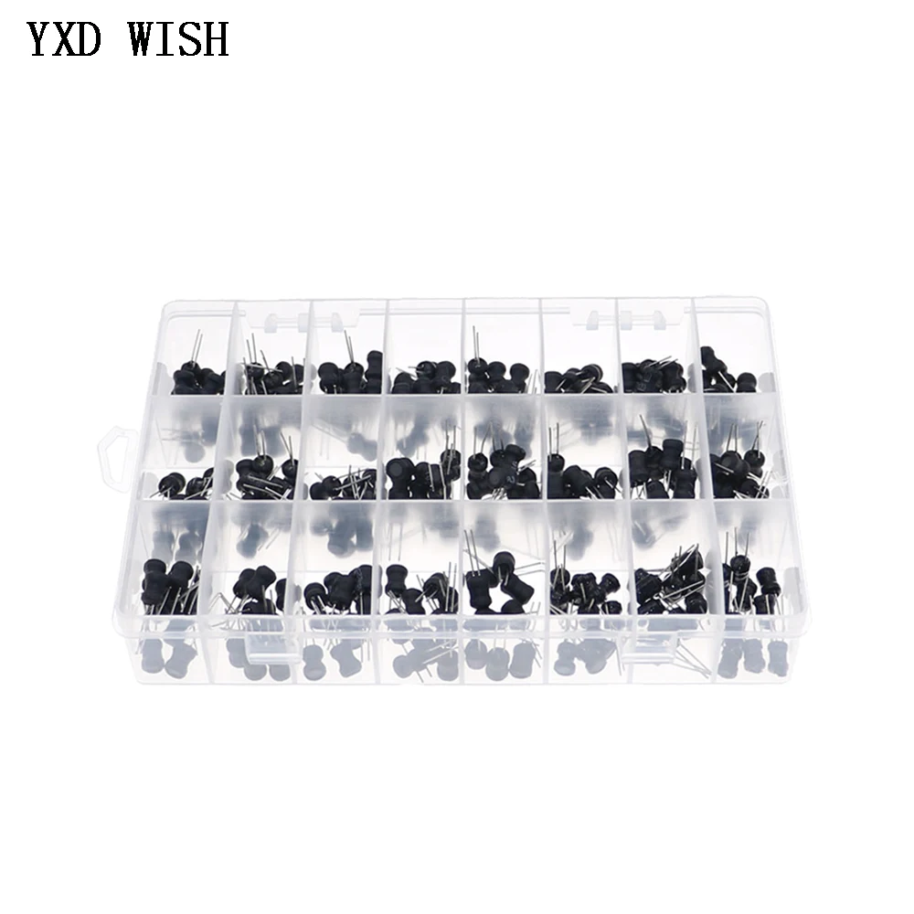 240pcs 2.2uH-100mH 24Value x 10pcs 6*8mm Choke I-Shaped Power Inductor Assorted Kit 10uH 22uH 100uH 220uH 470uH 1MH 2.2MH 10MH