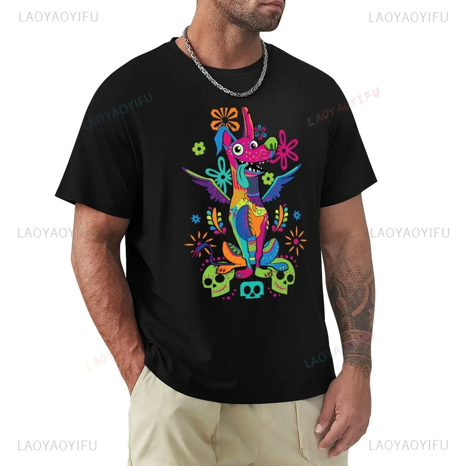 

2024summer Day of The Dead Dante Coco Dog T-Shirt Blouse Black T Shirt Designer Men and Women's Short Sleeve Printed cottonTee