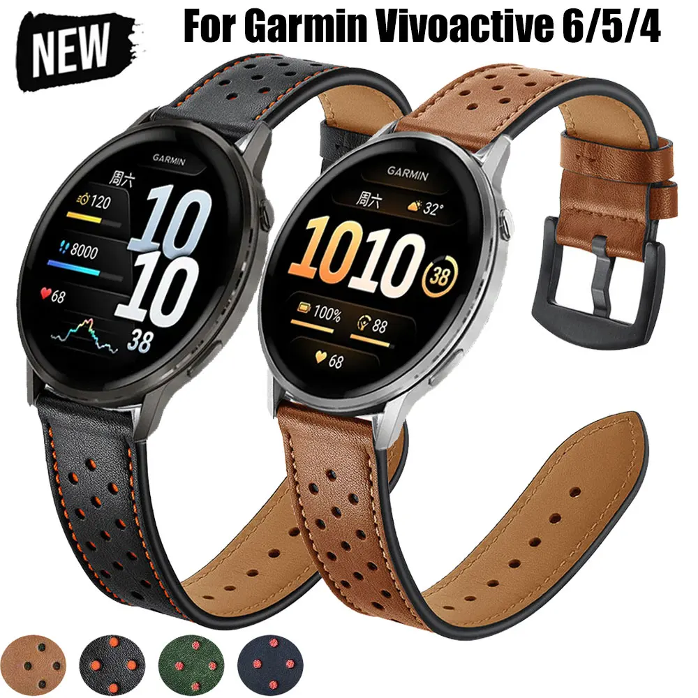 22 20 mm Lederarmband für Garmin Venu 4 3 sq 2 Plus Forerunner 570 165 265 55 Vivoactive 6 5 4 Sportarmband austauschbares Armband