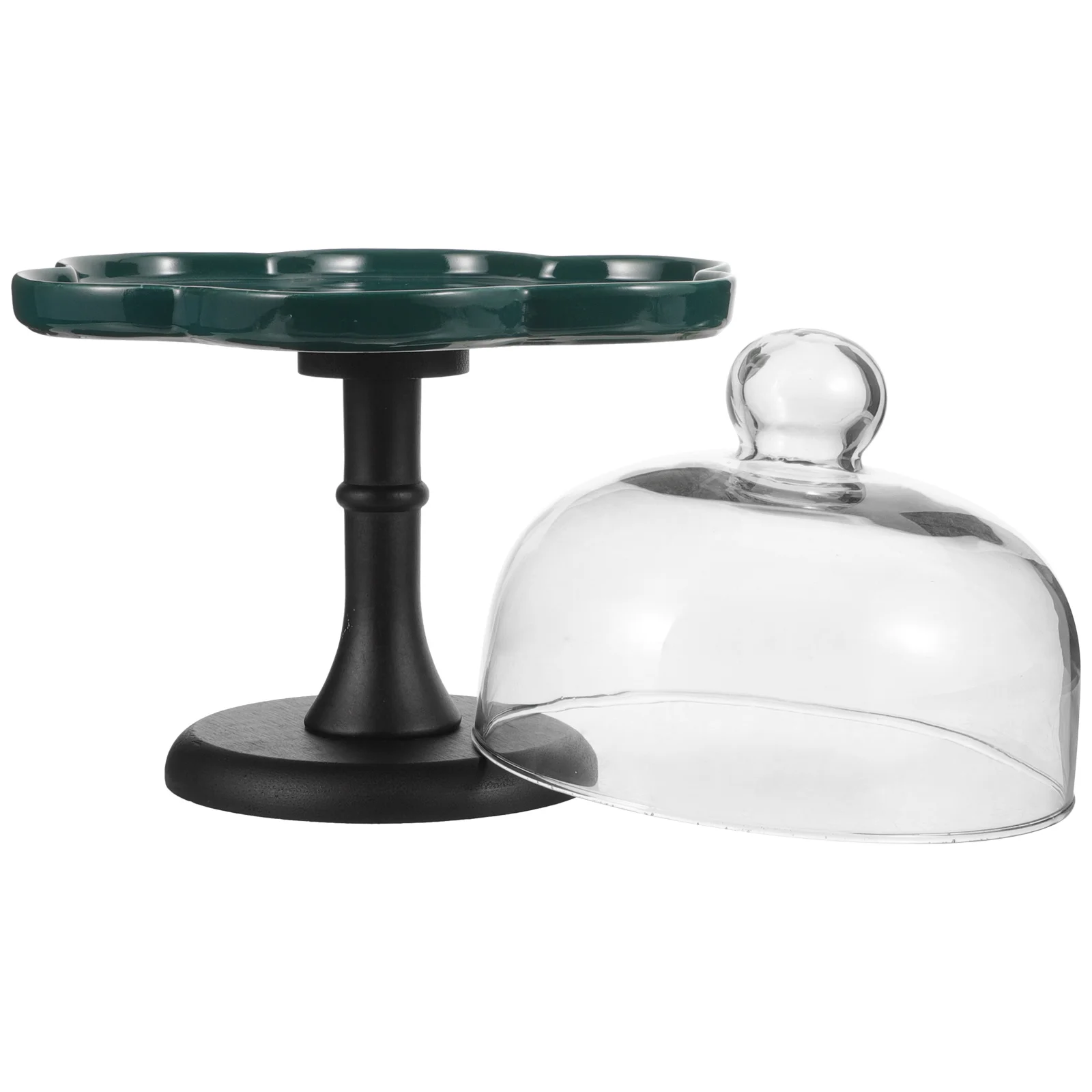

Footed Cake Stand Clear Glass Dome Cupcake Dessert Tray Smooth Polished Display Plate Party Birthday Thanksgiving Christmas