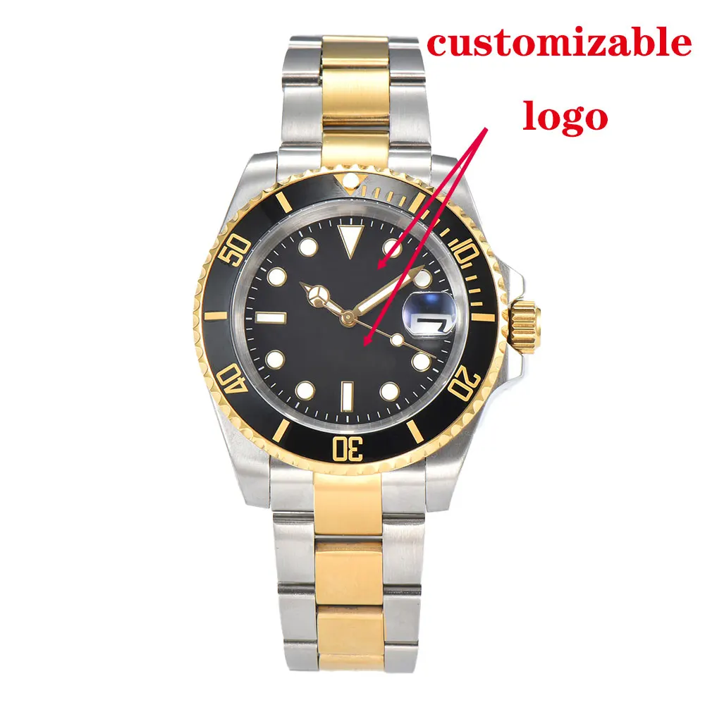 Orologio subacqueo da uomo da 40 mm NH35 movimento meccanico automatico vetro zaffiro orologio personalizzato da lavoro di lusso