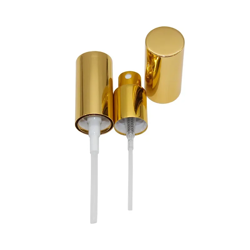 หมวกเงิน สีดํา ทอง ฝาอลูมิเนียม สเปรย์ปั๊ม ฝาครอบหัว ขวดแก้ว เครื่องพ่นน้ําหอมที่ใช้บังคับ, ปั๊มสเปรย์หมอกละเอียดพร้อมฝาปิด