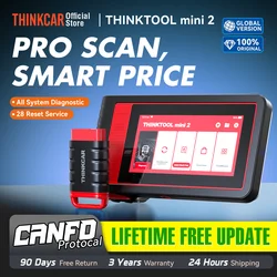 THINKCAR THINKTOOL MINI 2 CANFD Car Scanners Auto Diagnostic Tools Automotive Obd2 Scanner 28 Resets Full System Diagnosis Free
