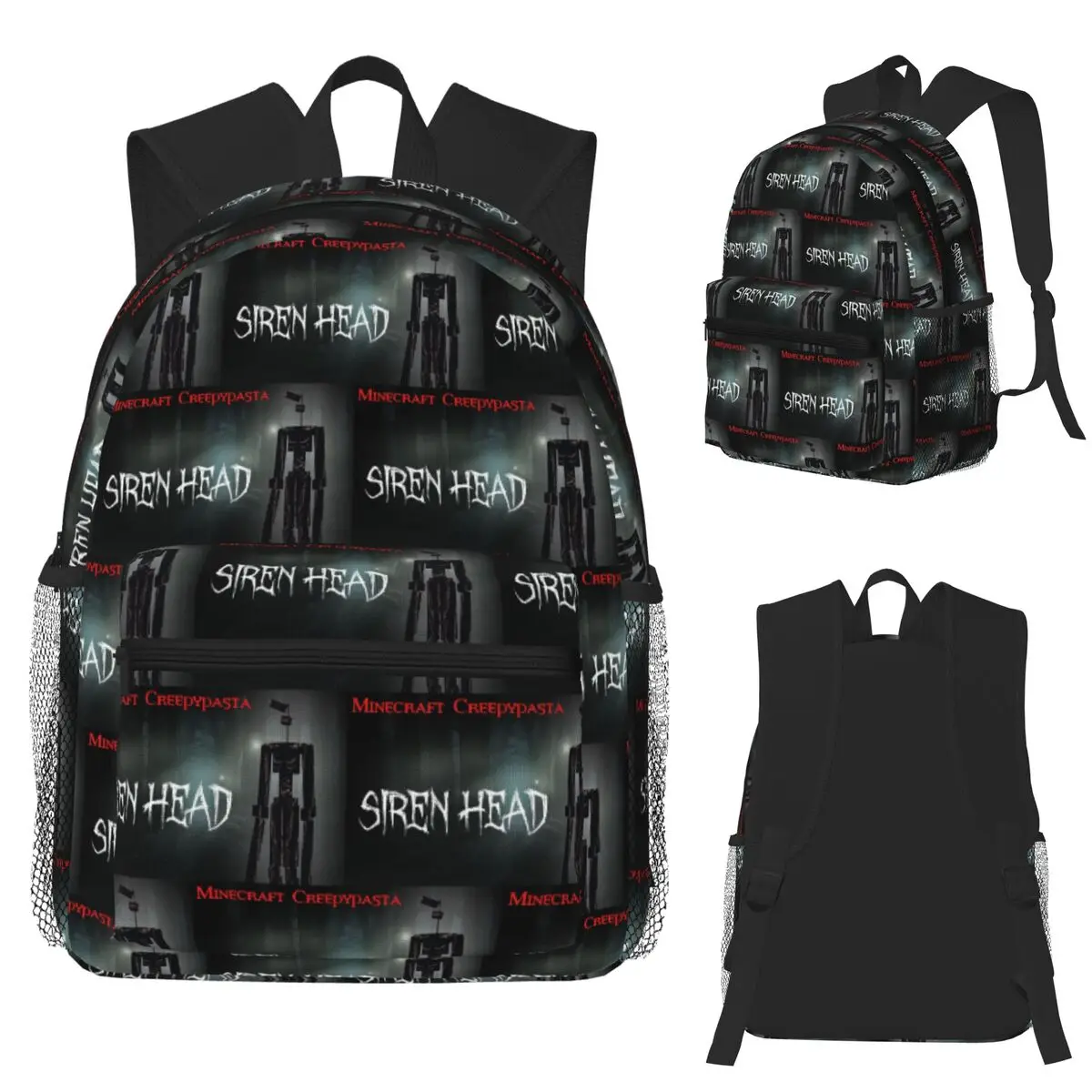 

Cartoon Horror Creepypasta Siren Head Student Backpack School Bag Hiking Travel Daypack for Boys Girls Bookbag Shoulder Bags