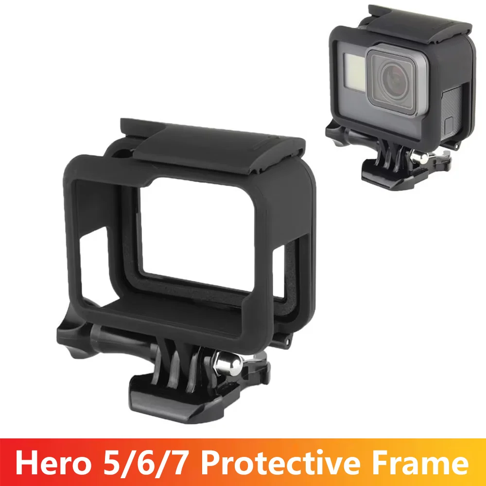 Hero 5/6/7 marco protector caja de plástico portátil jaula para GoPro Hero 5 6 7 accesorios de Cámara de Acción negra