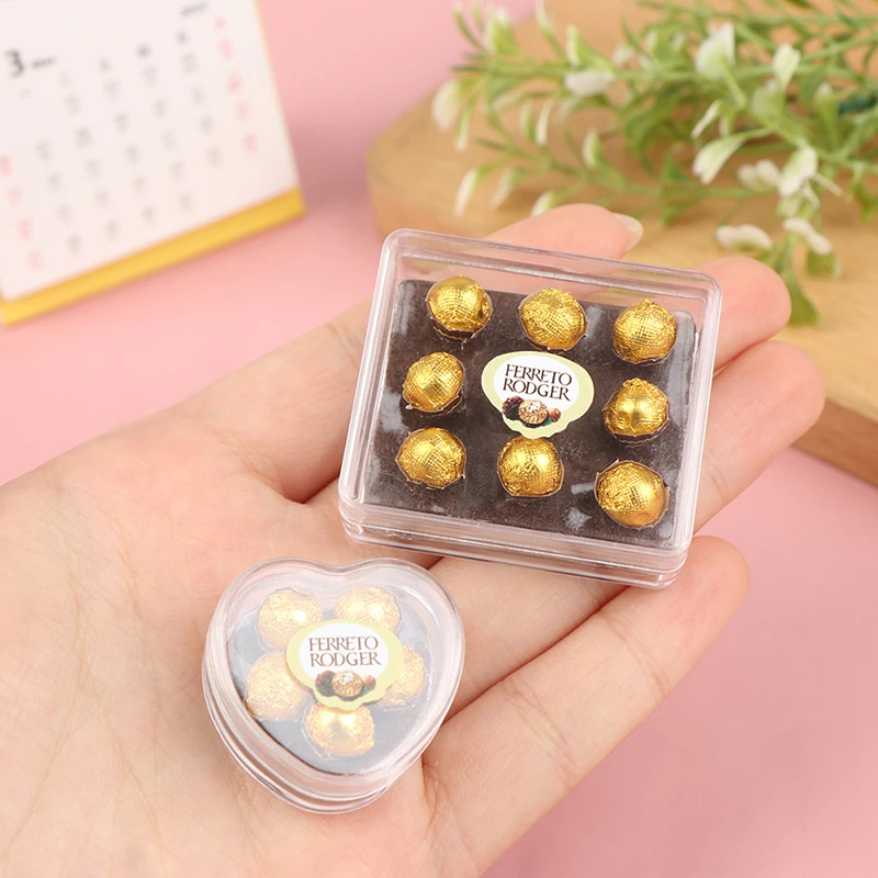 1:12 Dollhouse Miniture Chocolate Gift Box Model Kitchen Food Accessories For Doll House Decor Kids Pretend Play Toys