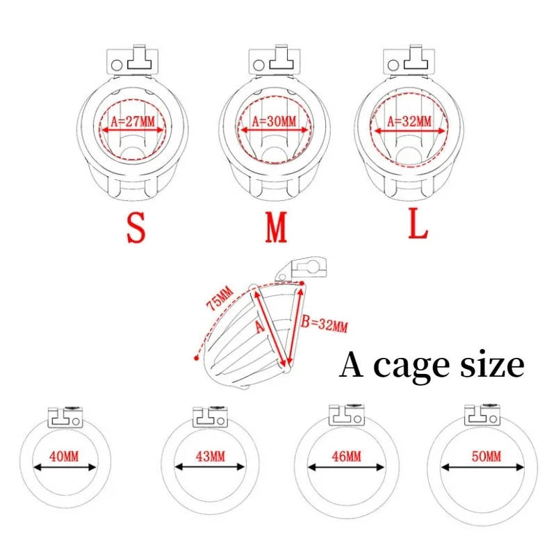 2023 New Male Chastity Cage Breathable Penis Lock with 4 Size Rings Anti-Cheating Chastity Device Adult Erotic Sex Toys Man 18+