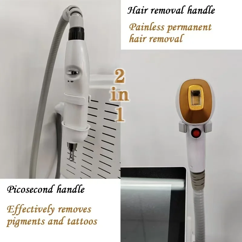 2 In 1 Diode and Nd Yag Laser 755 808 1064nm Hair Removal Machine Portable Picoseconds Laser Tattoo Remover image 4