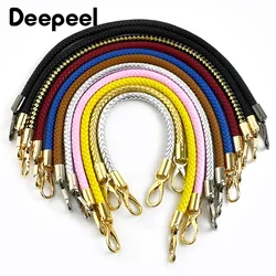 2Pcs Deepeel 30-60cm Metal PU Leather Round Rope Handbags Handle Bag Strap Luggage Bags Shoulder Belt Craft Hardware Accessory